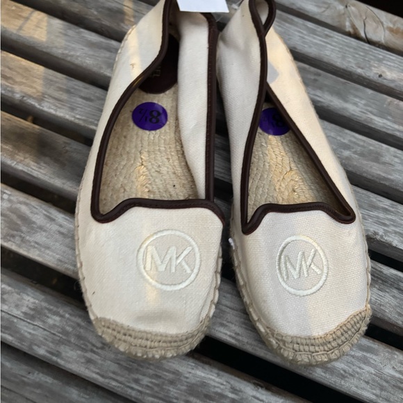 Michael Kors Shoes - Michael Kors Cream Canvas Espadrilles Slip Ons NWT